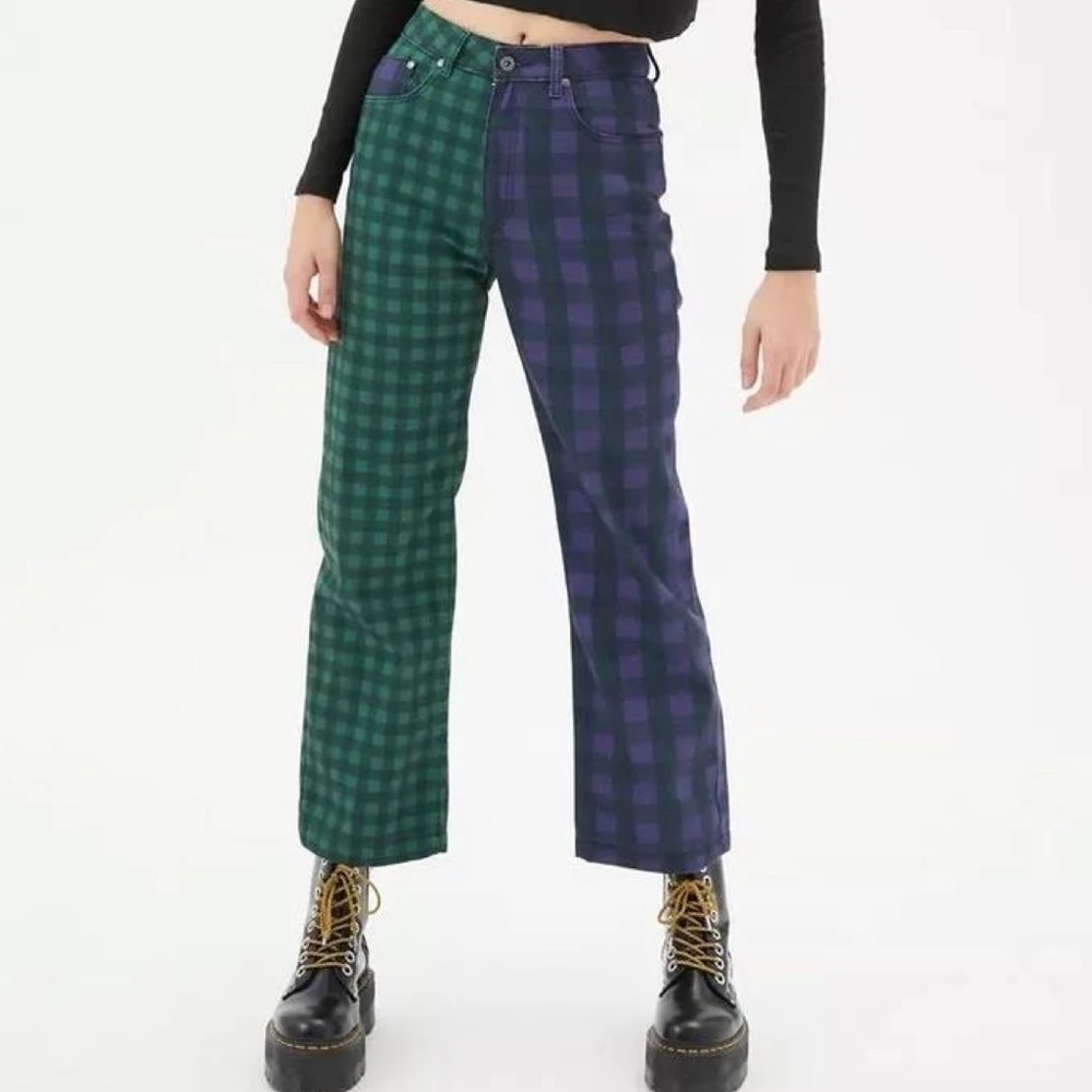 Ragged Priest Jeans plaid multi plaid purple and green denim - 29